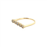 14K Gold Art Deco Bar Diamond Band