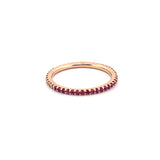 14K Gold 1MM Diamond and Pink Tourmaline Eternity Band