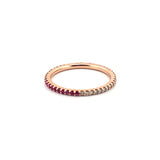 14K Gold 1MM Diamond and Pink Tourmaline Eternity Band