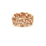 14K Gold Art Deco Flower Diamond Band
