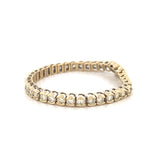 14K Yellow Gold Round Half Bezel Natural Diamond Bracelet