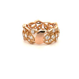 14K Gold Art Deco Flower Diamond Band