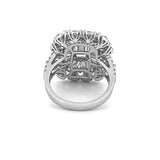 14K Gold Baguette and Round Diamond Cluster Engagement Ring