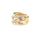 14K Gold Double Criss Cross Diamond Band