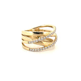14K Gold Double Criss Cross Diamond Band