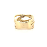 14K Gold Double Criss Cross Diamond Band