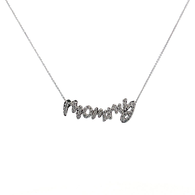 14K Gold Large Mommy Diamond Necklace