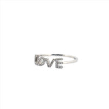 14K Gold Slanted 'LOVE' Diamond Ring