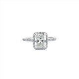 14K Gold 2.00 Carat Radiant Lab Grown Diamond Halo Engagement Ring