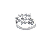 14K Gold Three Row Pear Cluster Diamond Band