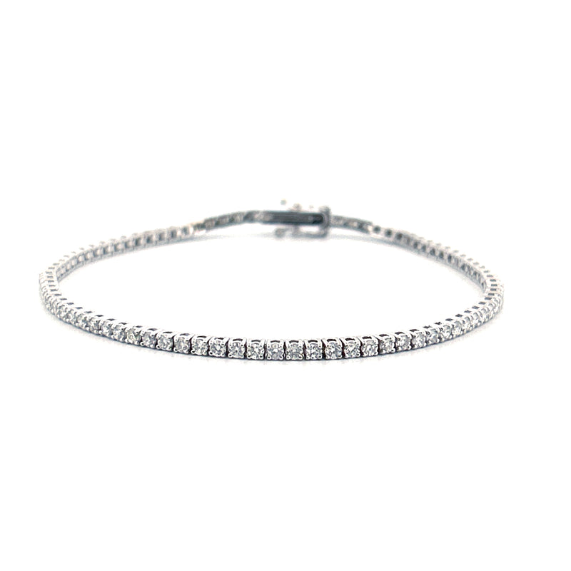 14K Gold 2MM Diamond Tennis Bracelet