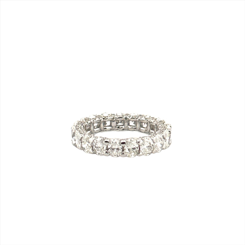 14K Gold Natural Oval Cut Diamond U Prong Eternity Wedding Band