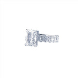 14K Gold 4.00 Carat Radiant Cut Lab Grown Diamond with Radiant Cut Setting and Diamond U Prong