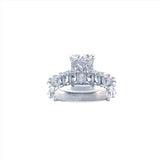 14K Gold 4.00 Carat Radiant Cut Lab Grown Diamond with Radiant Cut Setting and Diamond U Prong