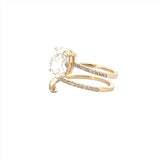 14K Gold Wrapped 2.00 Carat Oval Cut Lab Grown Diamond Ring
