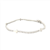 14K Gold Cross Diamond Tennis Bracelet