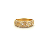 14K Gold Offset 3D Pavé Band