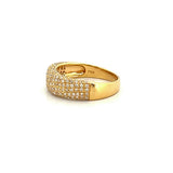 14K Gold Offset 3D Pavé Band
