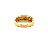 14K Gold Offset 3D Pavé Band