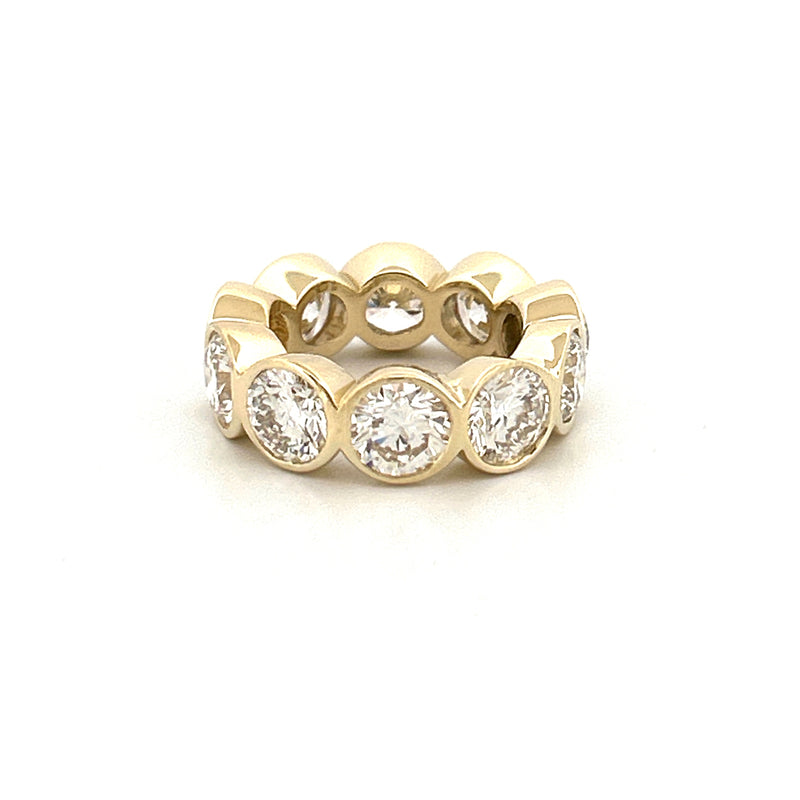 14K Gold 7MM Lab Grown Round Bezel Diamond Eternity Band