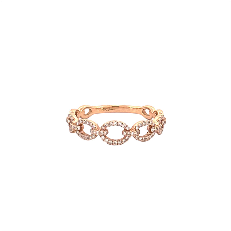 14K Gold Diamond Link Ring