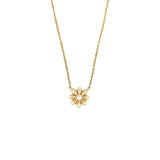14K Gold Flower Diamond Necklace