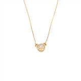 14K Gold Teddy Bear Diamond Necklace