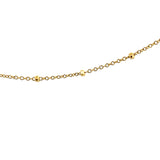 14K Gold Small Diamond Cut Ball Station Necklace