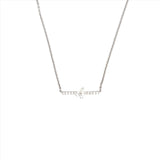 14K Gold Center Pear Bar Pendant