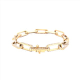 14K Gold Solid Diamond Paper Clip Bracelet