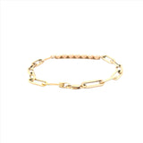 14K Gold 7 Round Diamond Tennis Style Paper Clip Bracelet
