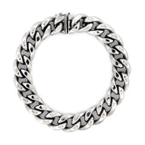 14K White Gold Large Hollow Curb Chain Bracelet