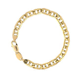 14K Yellow Gold 7MM Flat Mariner Chain Bracelet