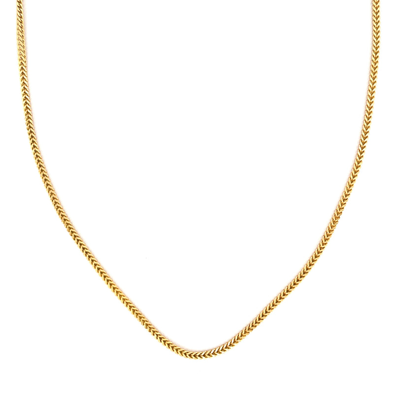 14K Yellow Gold 2.5MM Squared Franco Chain