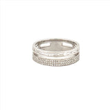 14K Gold Invisible and Pave Double Diamond Band