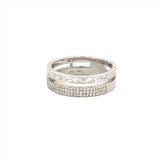 14K Gold Invisible and Pave Double Diamond Band