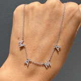 14K Gold Spaced Diamond MAMA Necklace