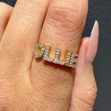14K Gold Personalized Name Diamond Band