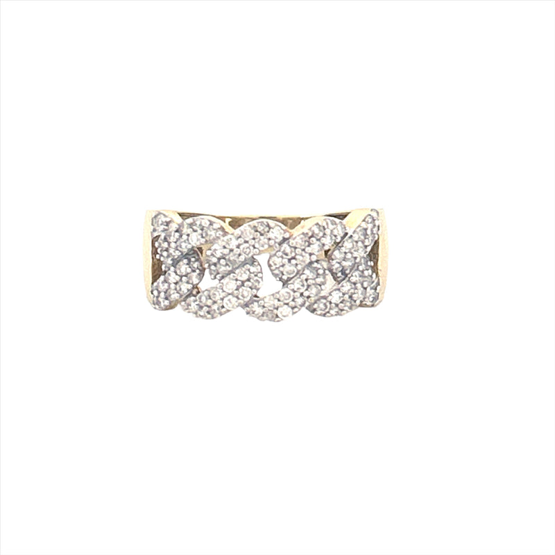 14K Gold Diamond Cuban Link Band