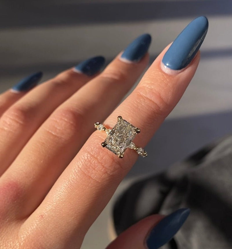 14K Gold 2.50 Carat Lab Grown Radiant Marquise Setting Engagement Ring