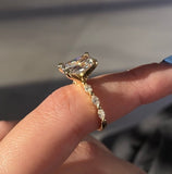 14K Gold 2.50 Carat Lab Grown Radiant Marquise Setting Engagement Ring