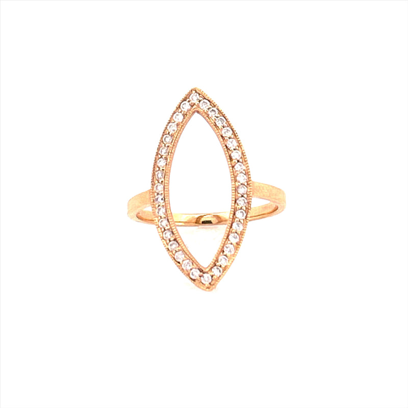 14K Gold Marquise Shape Diamond Ring