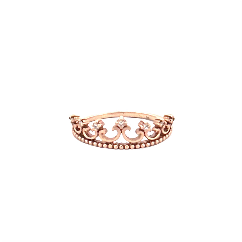 14K Gold Crown Style Diamond Band
