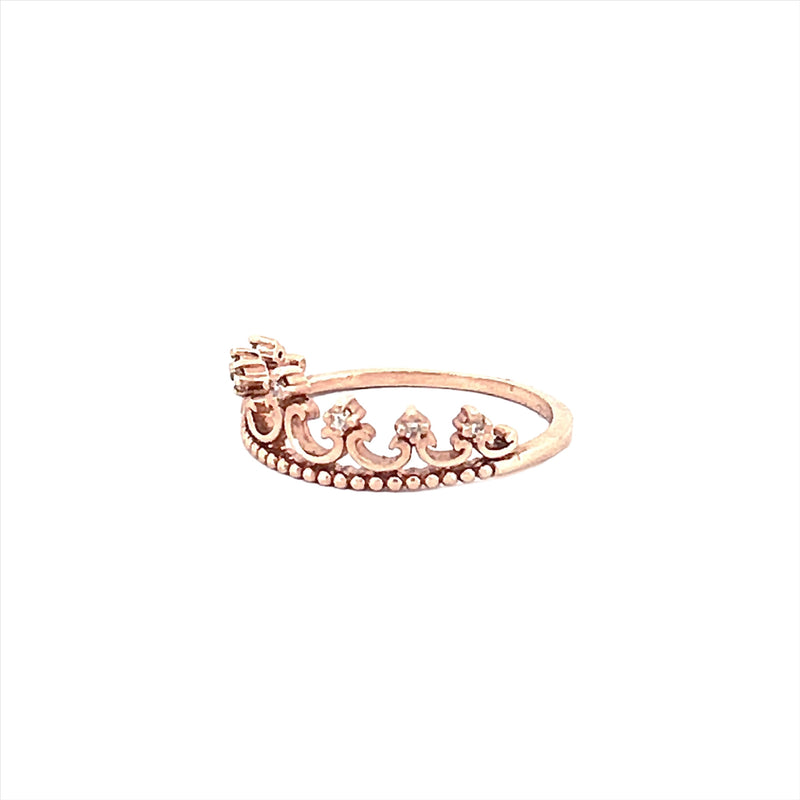 14K Gold Crown Style Diamond Band