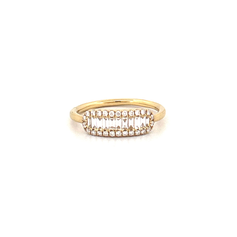 14K Gold ID Baguette Diamond Band