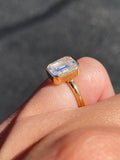 14K Gold 3.00 Carat Emerald Cut Lab Grown Diamond Bezel Solitaire Engagement Ring