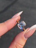 14K Gold 3.00 Carat Emerald Cut Lab Grown Diamond Bezel Solitaire Engagement Ring