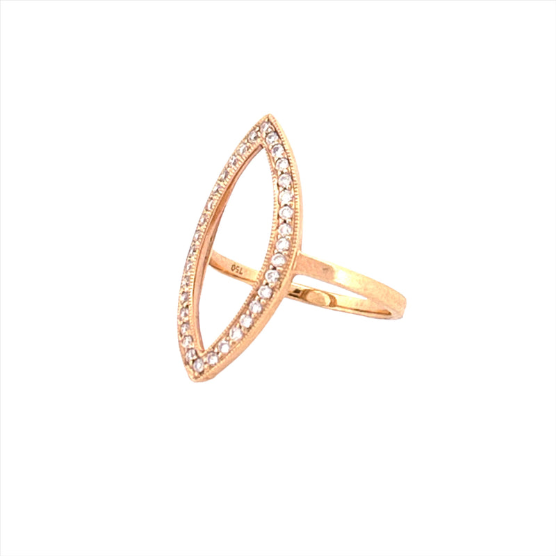 14K Gold Marquise Shape Diamond Ring