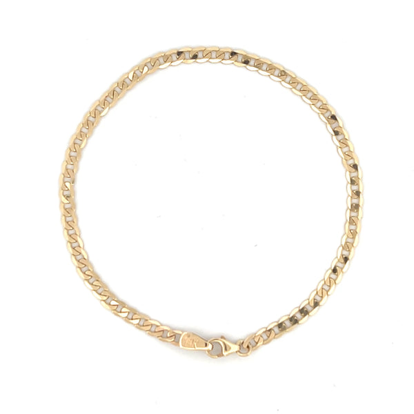 14K Gold Thin 3MM Cuban Bracelet