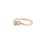 14K Gold Duo Round Halo Diamond Band